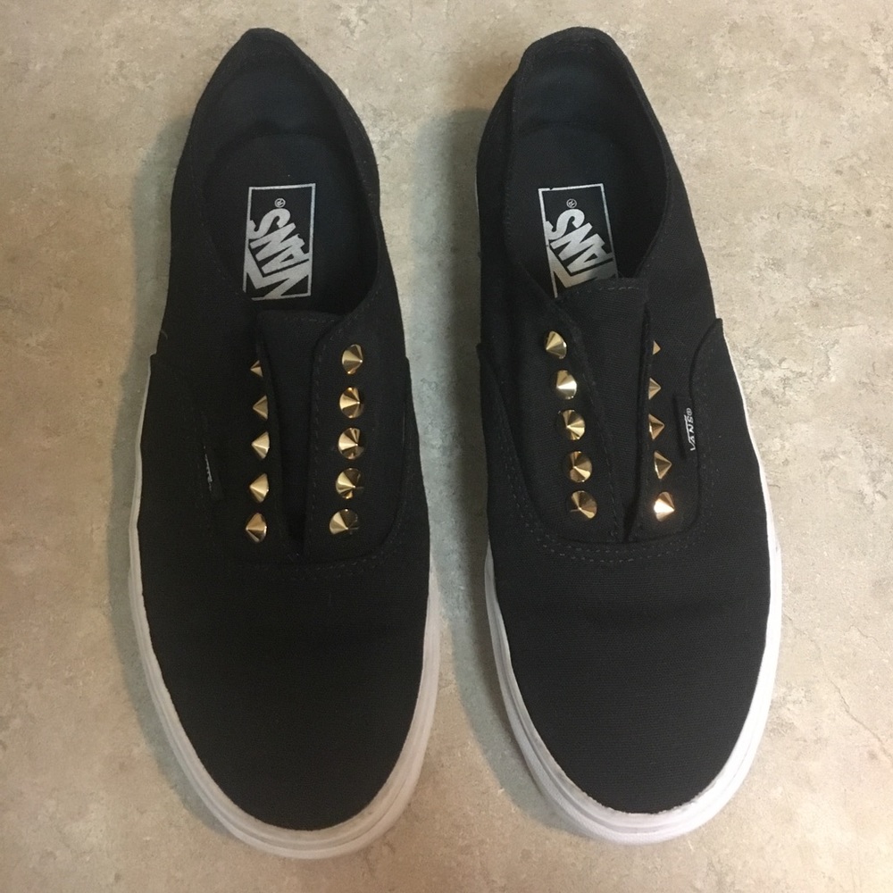 Authentic gore studded slip ons