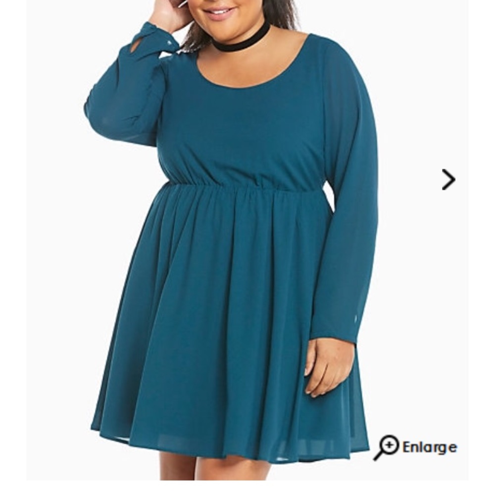 Teal long sleeve dress
