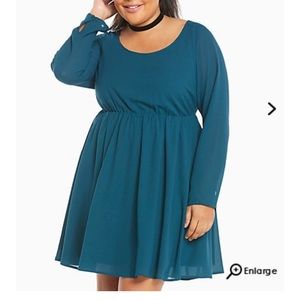 Teal long sleeve dress
