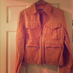 United Colors of Benetton coral leather jacket