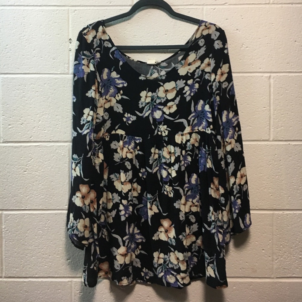 Urban outfitters floral, long sleeved mini dress