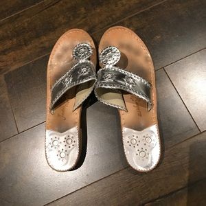 Jack Rogers WIDE silver Hampton jack