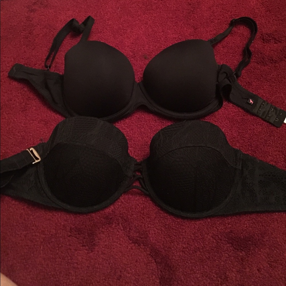 Two black Victoria's Secret bra. Sz 34D and sz 32