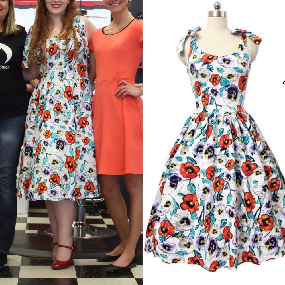 Poppy print fit and flair dress 👗
