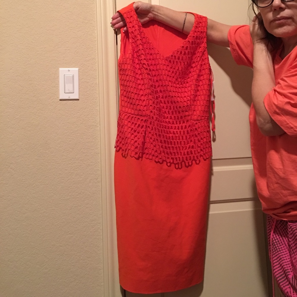Brand New Antonio Melani Orange Peplum Dress NWT