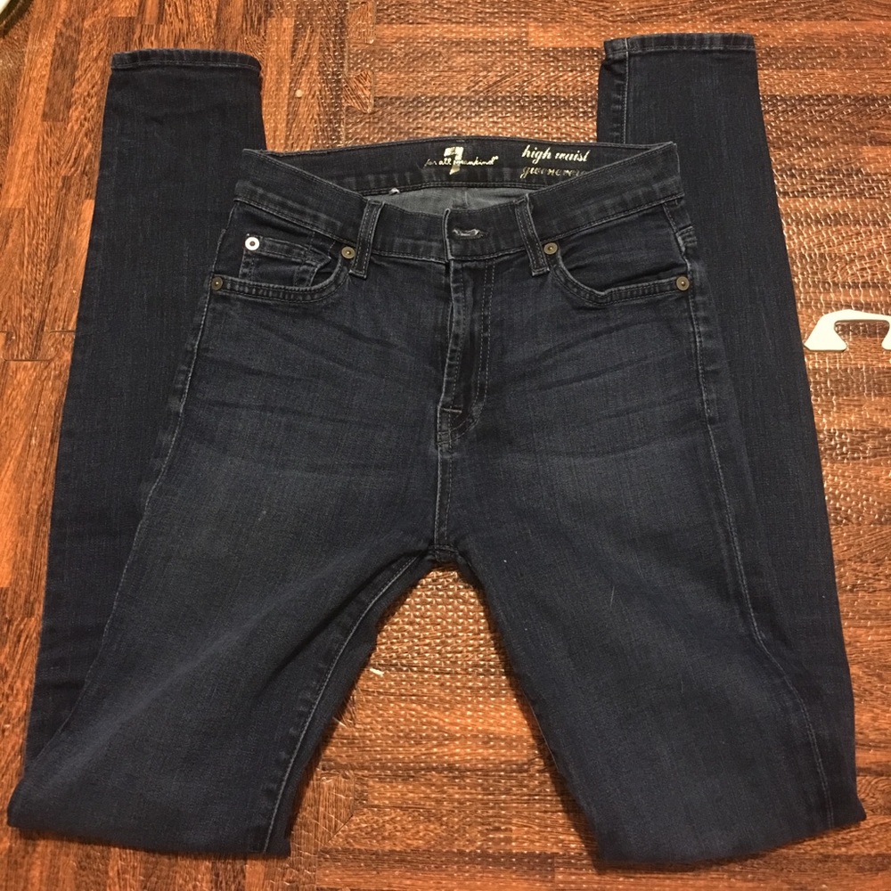 7FAM high waisted gwenevere skinny jeans 26x29