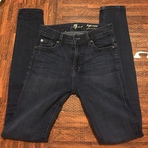 7FAM high waisted gwenevere skinny jeans 26x29