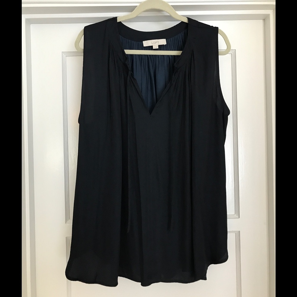 Ann Taylor Navy Blouse