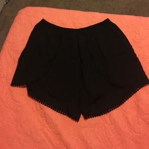 Black fabric shorts