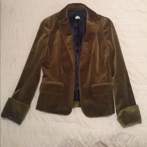 J.Crew olive green velvet blazer