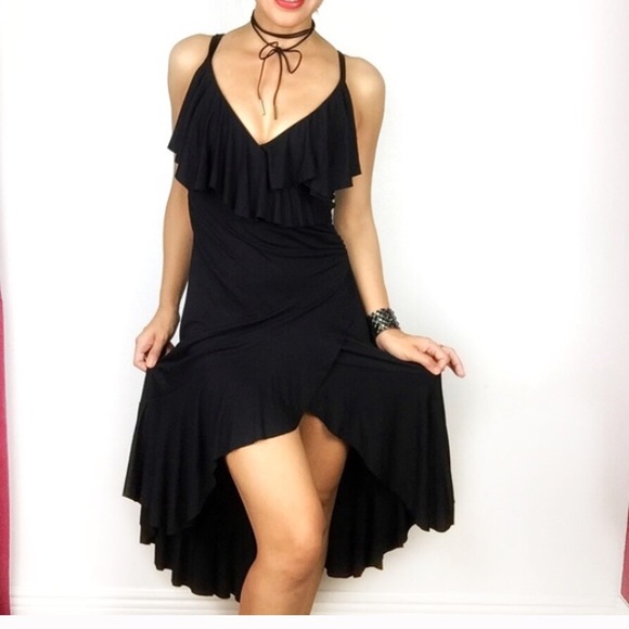 Zara Dresses & Skirts - Zara Sexy Black Faux Wrap Dress