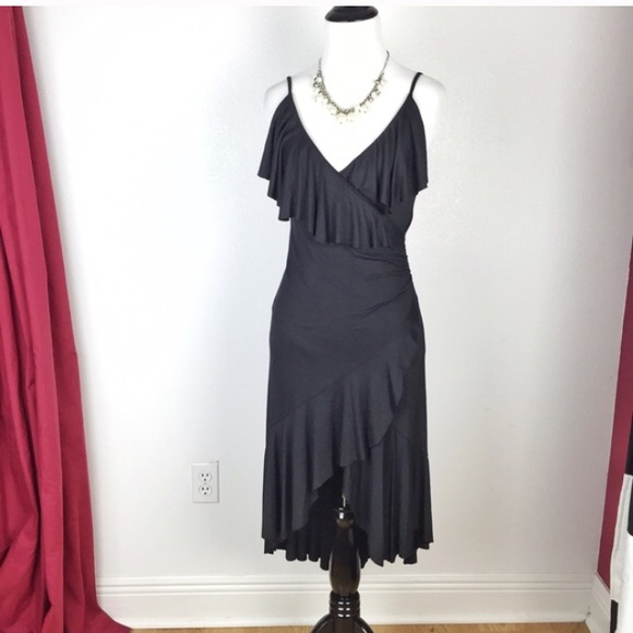 Zara Sexy Black Faux Wrap Dress - Picture 4 of 4