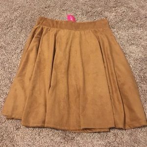 Brown suede skater skirt