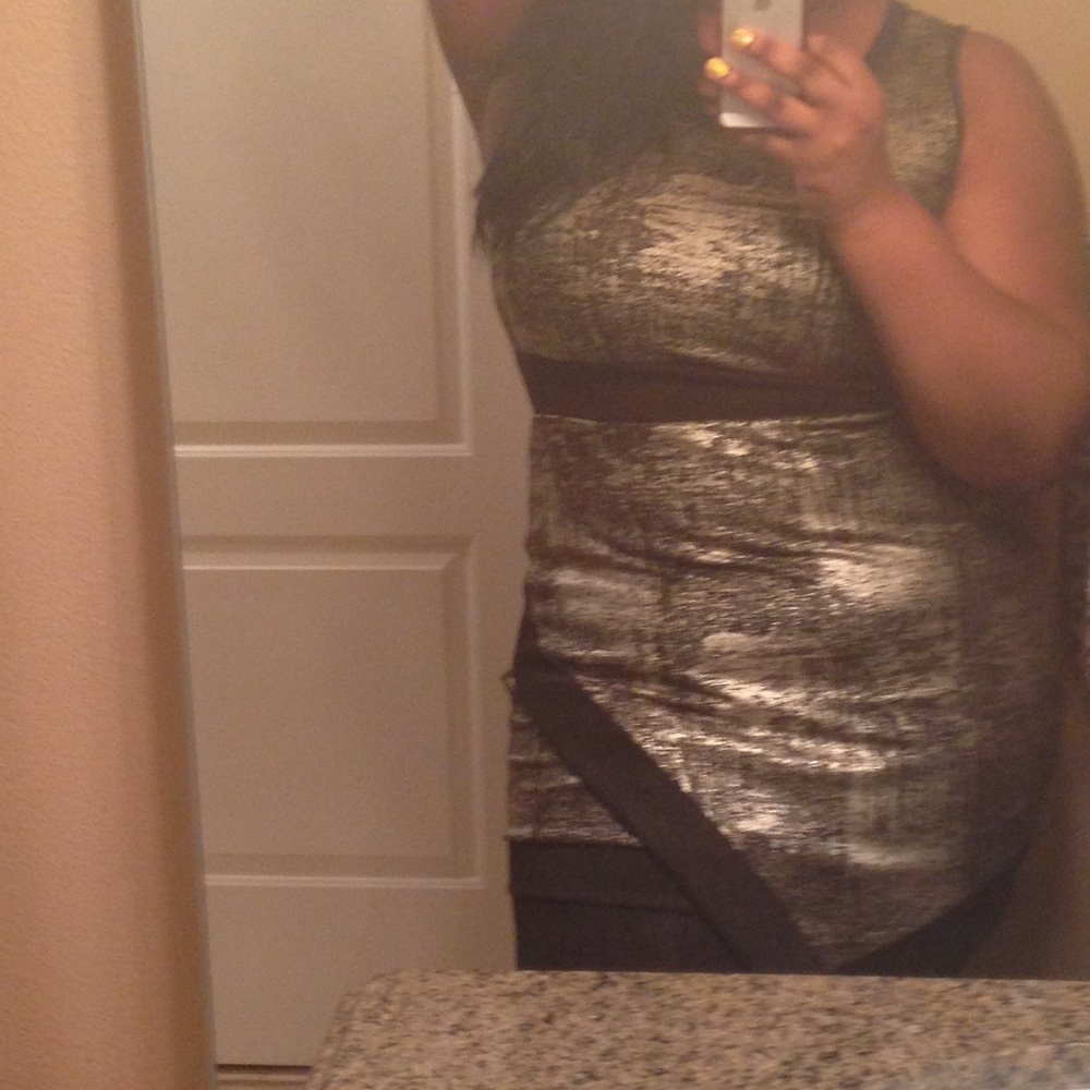 Gold and Black Cocktail Dress