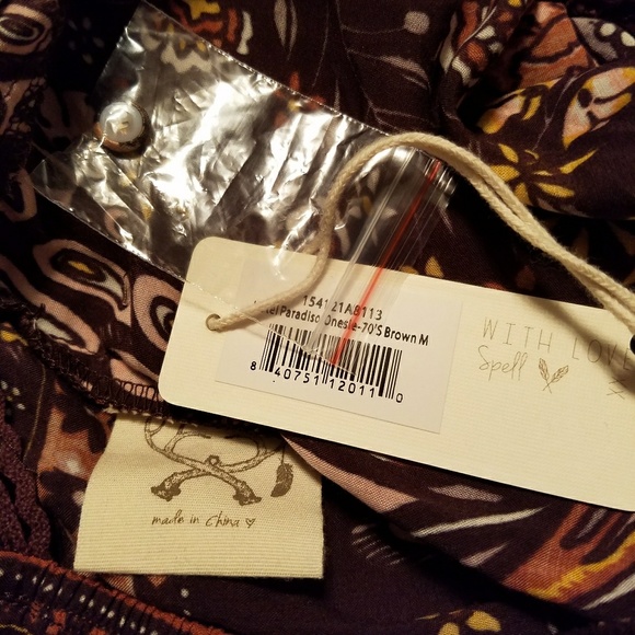 Spell Designs Hotel Paradiso Brown Onesie NWT - Picture 8 of 8