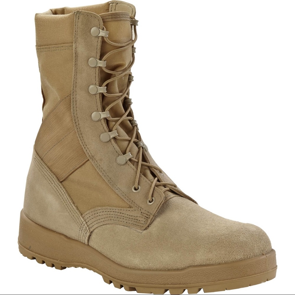 Tan army boots