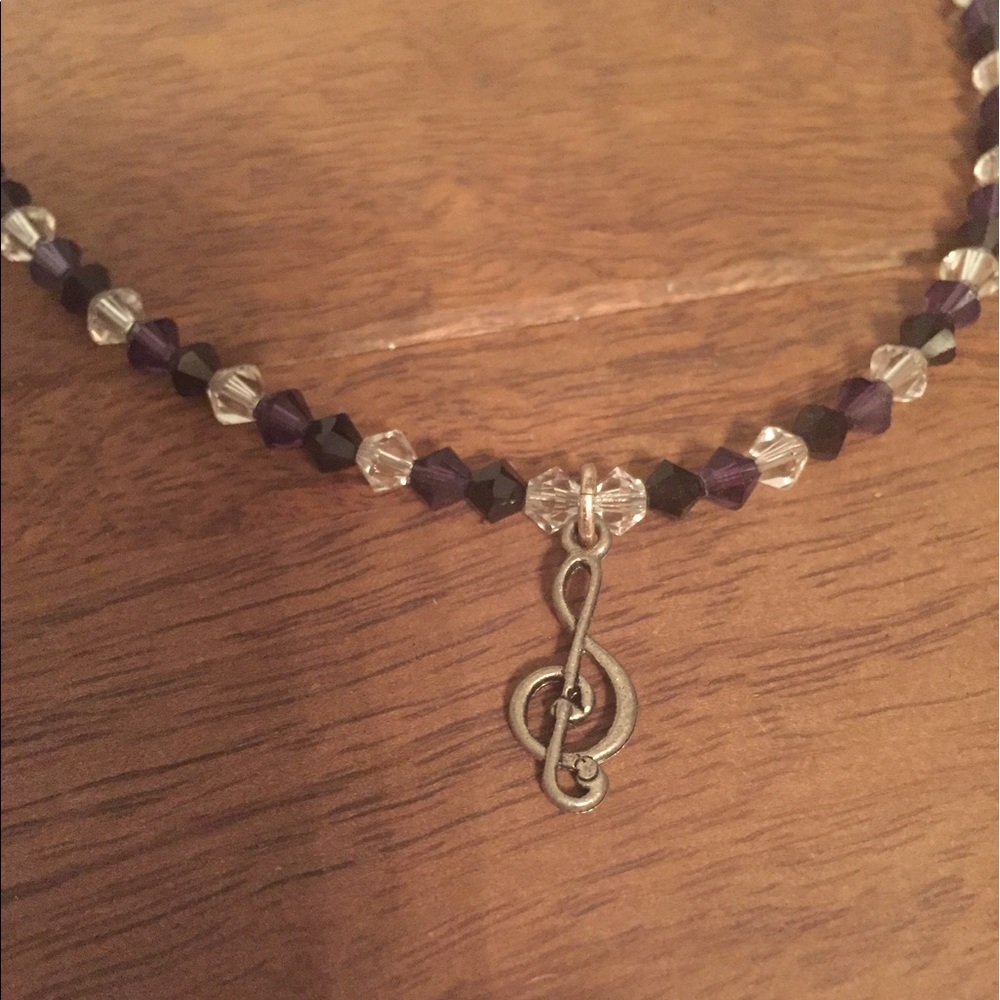 Beaded Musical Note Necklace