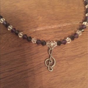 Beaded Musical Note Necklace