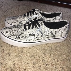 Snakeskin vans with white bottoms