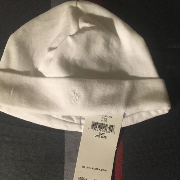 🚫SOLD🚫Unisex, white, infant's Ralph Lauren hat - Picture 2 of 4