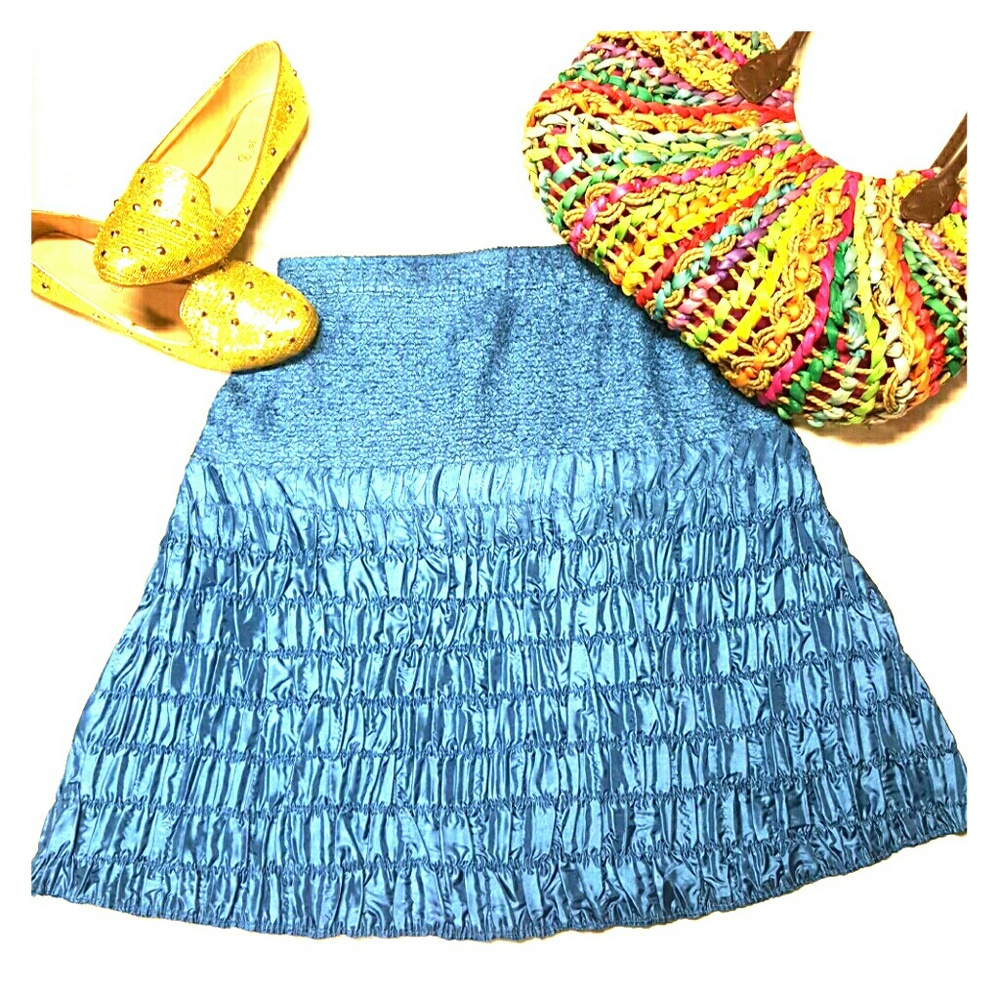 Veeca cerulean blue crinkle skirt