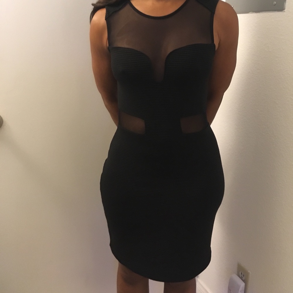 Dress with see through squares