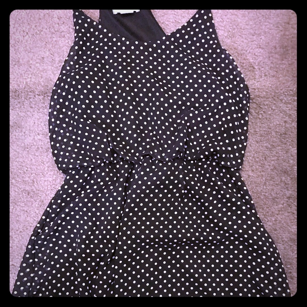 Fun racerback polka dot dress.