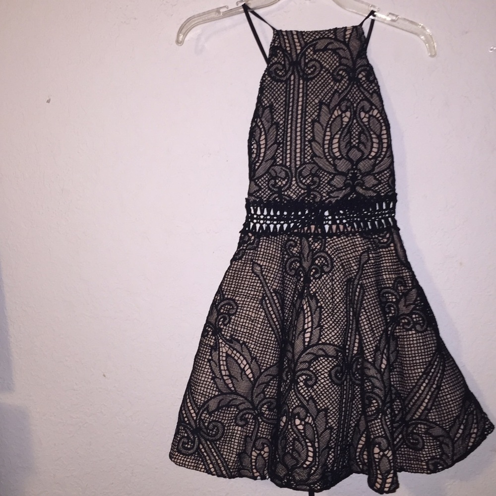 Formal lace dress with lace up back detail