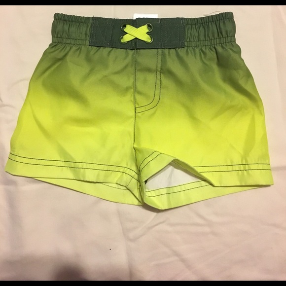 NWOT Bundle Green Yellow Circo Swim Trunks 9 Month - Picture 3 of 5