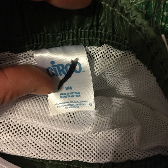 NWOT Bundle Green Yellow Circo Swim Trunks 9 Month - Picture 1 of 5