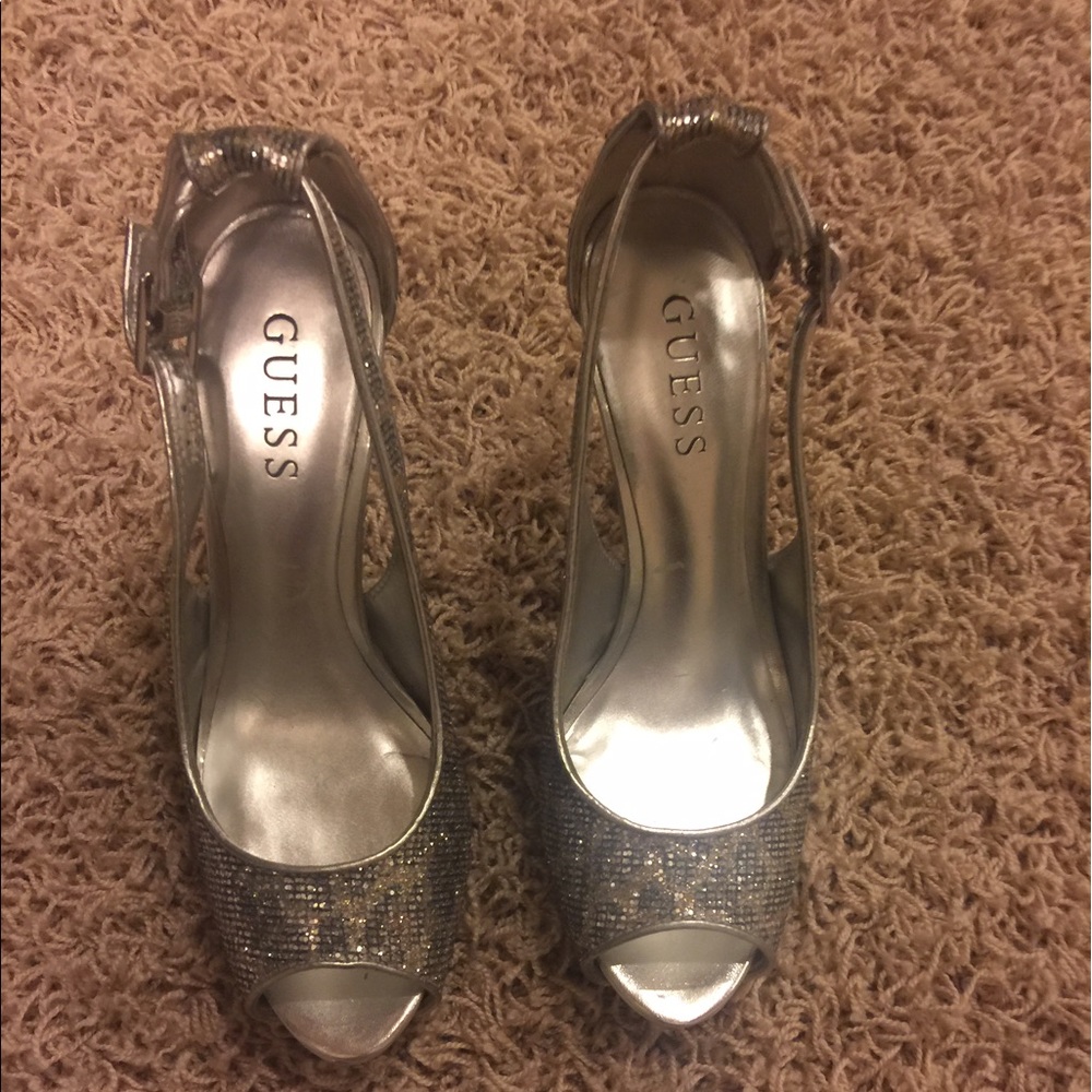 Guess silver heels