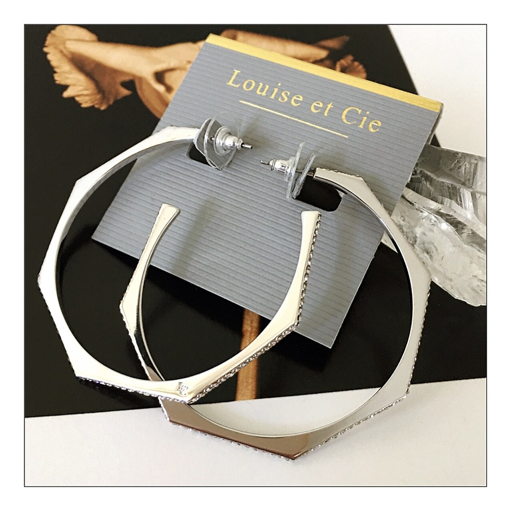 Louise et Cie Signature Pave Hoop Earrings