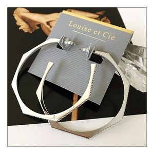 Louise et Cie Signature Pave Hoop Earrings