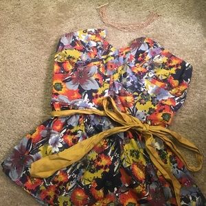 Strapless Floral Top