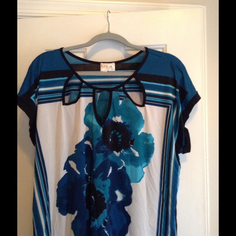 Blue Floral Blouse