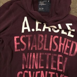 Maroon AE hoodie.