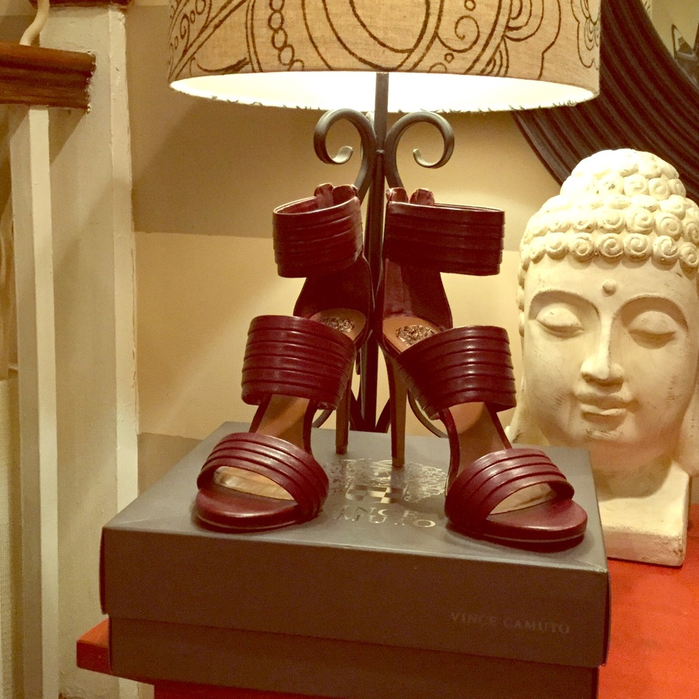 Vince Camuto Heels Fia Claret Goss Kid