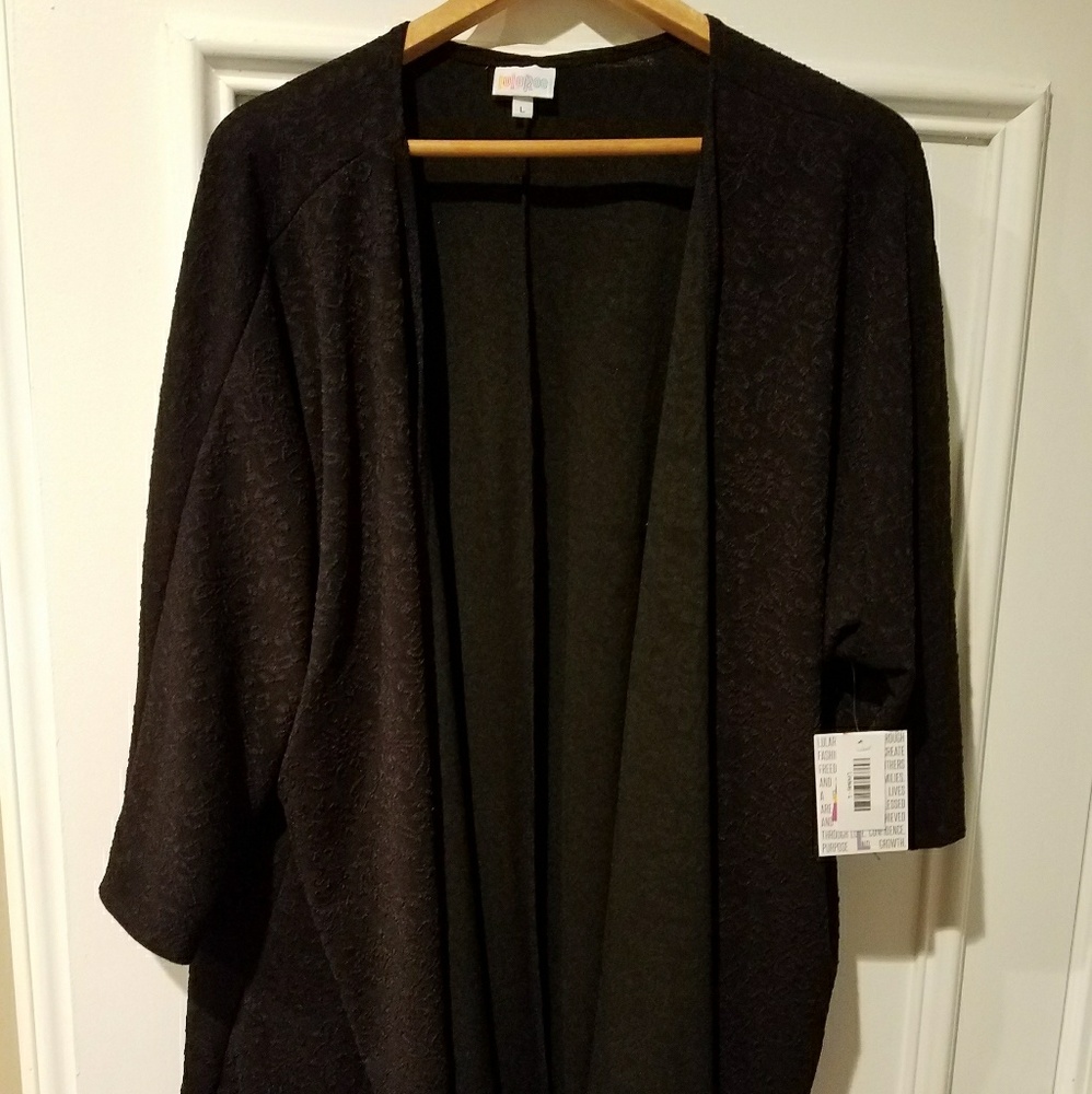 NWT Black Jacquard LLR Lindsay Cardigan / Kimono