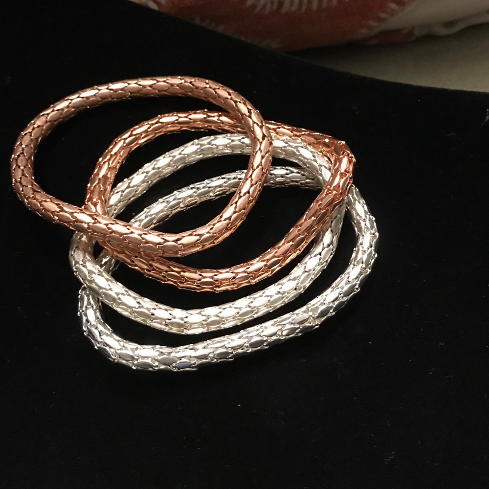 Nissa Metal Mesh Tube Bracelet NWOT! Set of 4!