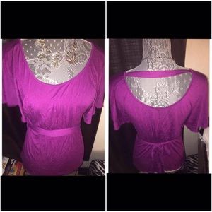 Light purple dolman tee with strap back