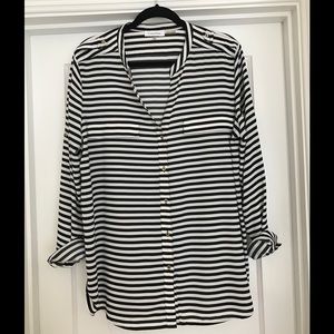 Striped Black and White Calvin Klein Blouse