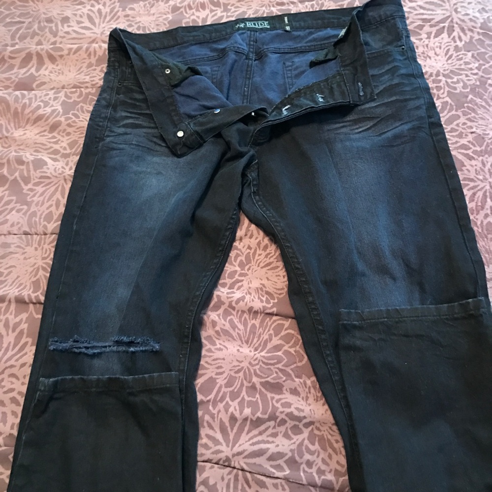 Men's Rude Blue Skinny Jeans 38/32