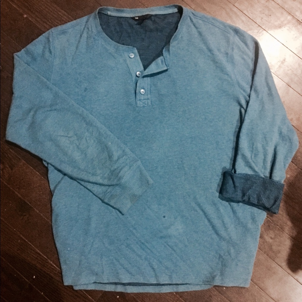 Ocean blue men's XL pullover Button Up