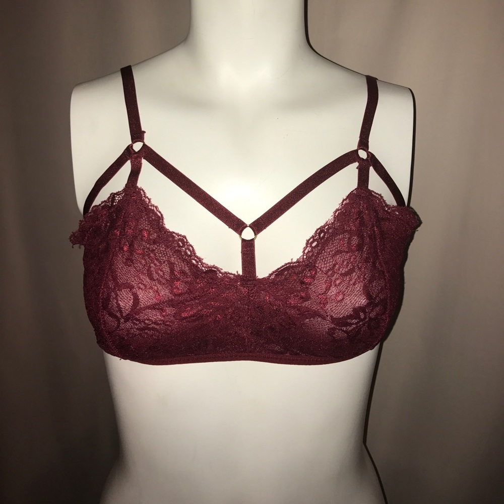 Burgundy Bondage Bralette from Nasty Gal