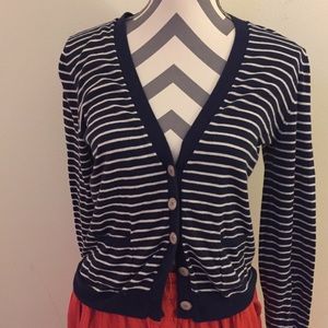 J. Crew Navy Stripped Cardigan