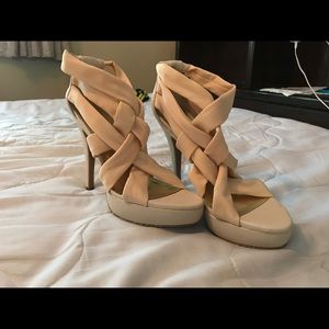 Braided Strappy White/ivory INC Summer Heels