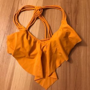 Mustard racerback bikini top