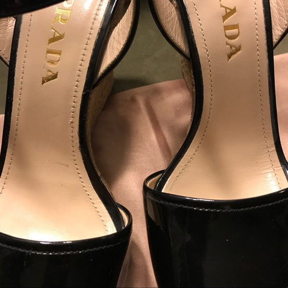 Authentic Prada Espadrille Wedges. EUC!!!! Black - Picture 7 of 7