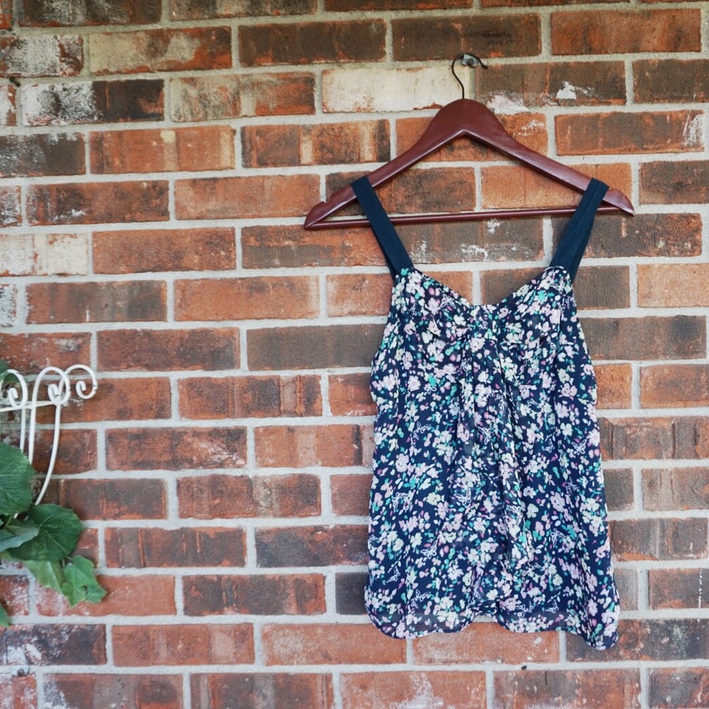 LC Lauren Conrad Floral & Bow Blouse