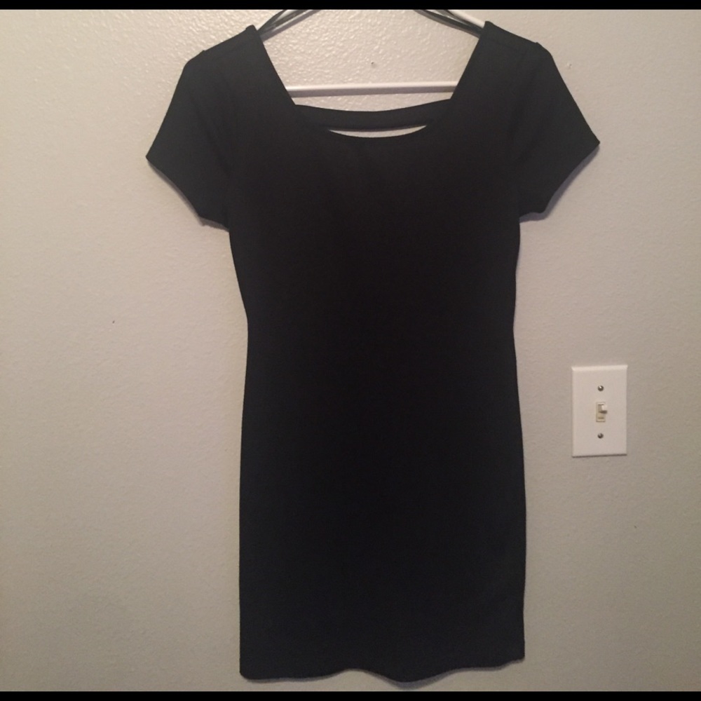 Little black bodycon dress with back cut out